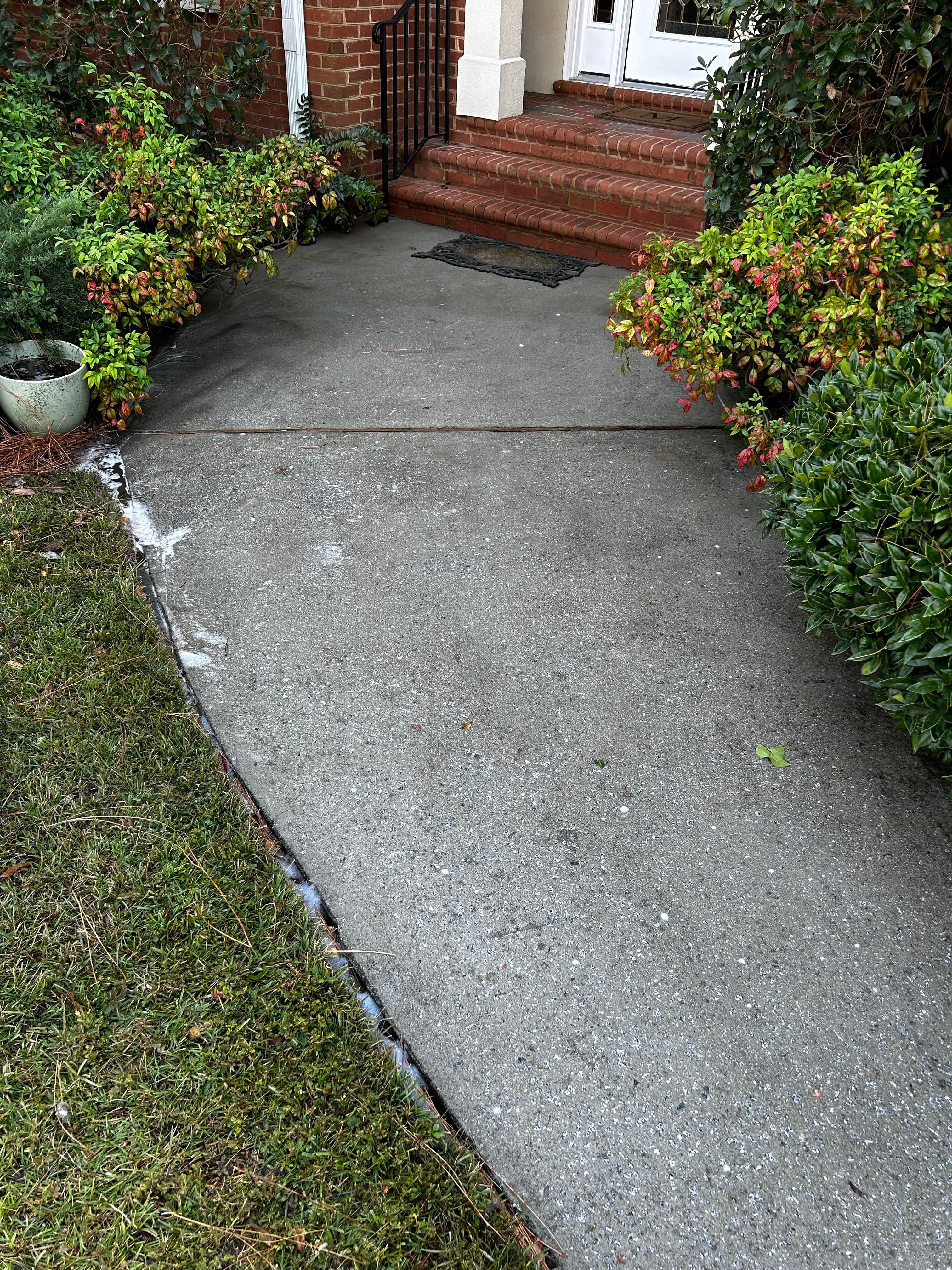 Driveway after pressure washing