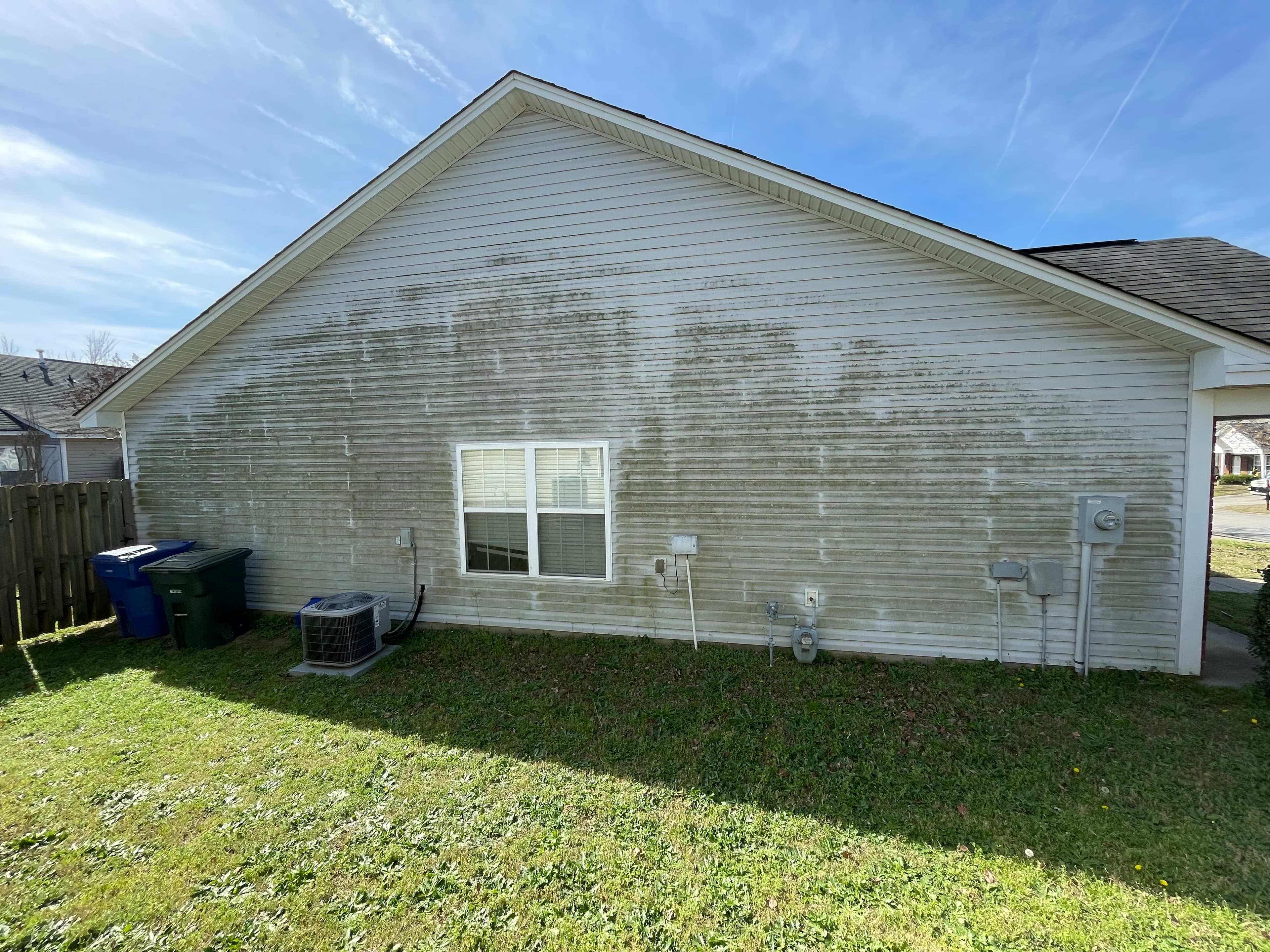 House exterior before soft washing